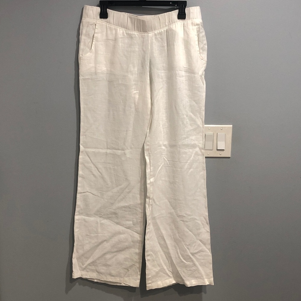 NWT LILLY PULITZER Women’s Bal Harbour Palazzo Linen In RESORT WHITE Size L